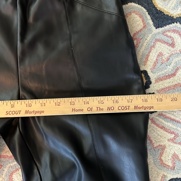 Zara Faux Leather Pants Size Large Black Side Zipper Elastic Waist Ankle Zipper - Picture 14 of 15